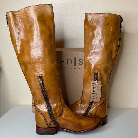 BED STU Tess Distressed Leather Riding Boots BedStu Size 8.5 - Picture 3 of 16